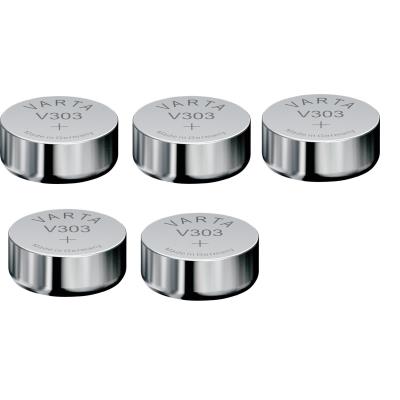 VARTA 5 Piles oxyde argent V303 SR44SW 1,55 Volt Argent - Publicité VARTA 5 Piles oxyde argent V303 SR44SW 1,55 Volt Argent - Publicité