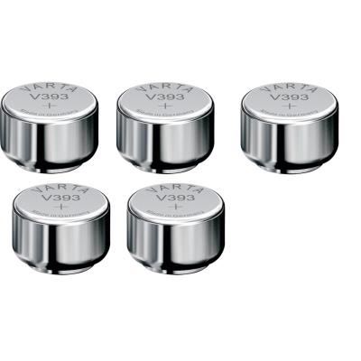 Varta 5 Piles oxyde argent V393 SR754W SR48 393 1,55V Argent - Publicité Varta 5 Piles oxyde argent V393 SR754W SR48 393 1,55V Argent - Publicité