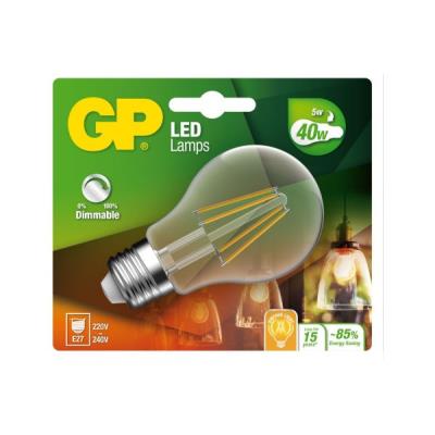 GP Batteries Ampoules à économie d'énergie GP LED FILAMENT CLASSIC DIM E27 5W-40W Incolore - Publicité GP Batteries Ampoules à économie d'énergie GP LED FILAMENT CLASSIC DIM E27 5W-40W Incolore - Publicité