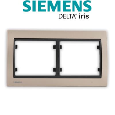 Siemens - plaque double horizontal métal champagne - Publicité Siemens - plaque double horizontal métal champagne - Publicité