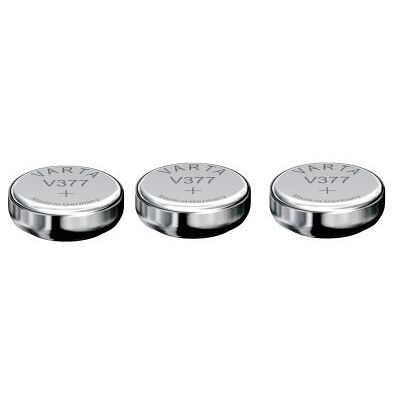 Varta 3 Piles oxyde argent V377 SR626SW SR66 377 1,55V Argent - Publicité Varta 3 Piles oxyde argent V377 SR626SW SR66 377 1,55V Argent - Publicité
