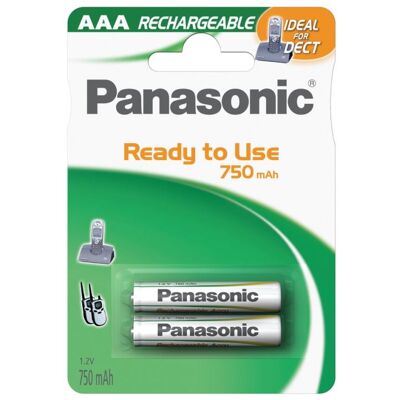 Pack de 2 piles rechargeables Panasonic Evolta AAA LR03 - Publicité Pack de 2 piles rechargeables Panasonic Evolta AAA LR03 - Publicité