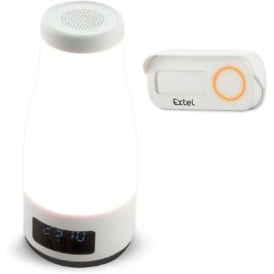 Carillon d'ambiance sans fil Extel Mood avec enceinte bluetooth et lampe intégrées 100 m - Publicité Carillon d'ambiance sans fil Extel Mood avec enceinte bluetooth et lampe intégrées 100 m - Publicité