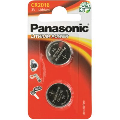 Pack de 2 piles Panasonic Lithium CR2016 - Publicité Pack de 2 piles Panasonic Lithium CR2016 - Publicité