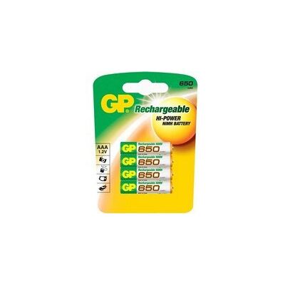 GP Batteries Pack de 4 piles GP Battery AAA 650 Mah - Publicité GP Batteries Pack de 4 piles GP Battery AAA 650 Mah - Publicité