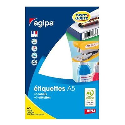 agipa Etiquette universelle, 48,5 x 30 mm, blanc Blanc - Publicité agipa Etiquette universelle, 48,5 x 30 mm, blanc Blanc - Publicité