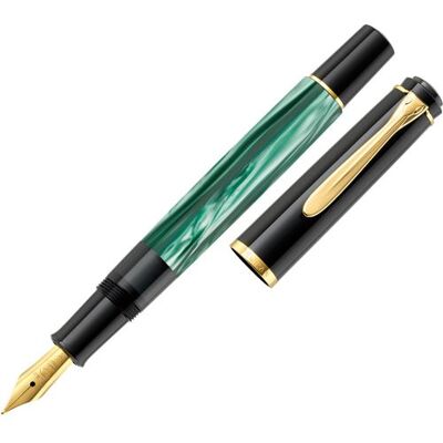 Pelikan Stylo plume 200, vert marbré, taille de plume: B Bleu - Publicité Pelikan Stylo plume 200, vert marbré, taille de plume: B Bleu - Publicité