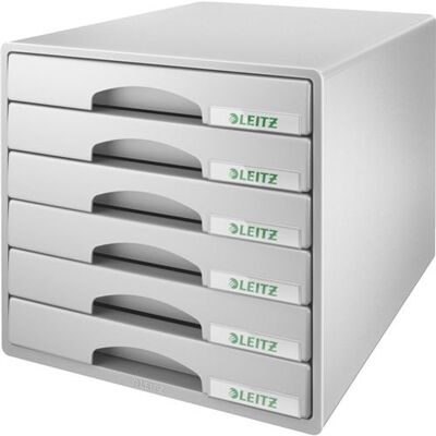 LEITZ Module de classement Plus, 6 tiroirs, gris Gris - Publicité LEITZ Module de classement Plus, 6 tiroirs, gris Gris - Publicité