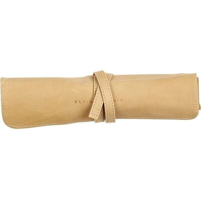 Trousse en cuir Flying Spirit Clairefontaine - Rond, Beige - Édition Limitée Professionnels - Publicité Trousse en cuir Flying Spirit Clairefontaine - Rond, Beige - Édition Limitée Professionnels - Publicité