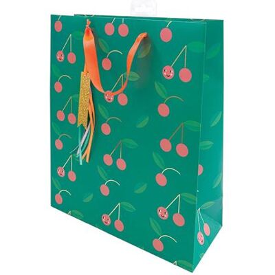 Non communiqué Sac cadeau cerises 26 x 32 cm Vert - Publicité Non communiqué Sac cadeau cerises 26 x 32 cm Vert - Publicité