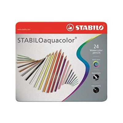 STABILO 040002.02 Pastels Aquacolor, boîte en métal, 24 pièces - Publicité STABILO 040002.02 Pastels Aquacolor, boîte en métal, 24 pièces - Publicité