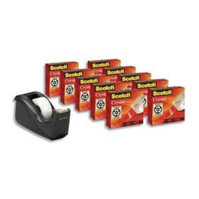VISIODIRECT Lot de 10 rouleaux Crystal transparent + 1 dévidoir C60 - Publicité VISIODIRECT Lot de 10 rouleaux Crystal transparent + 1 dévidoir C60 - Publicité
