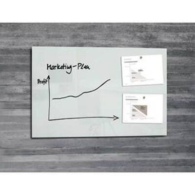 VISIODIRECT Tableau magnétique verre trempé sécurité blanc, 2 aimants et fixation fournie, L100xH65xP1,5 mm - Publicité VISIODIRECT Tableau magnétique verre trempé sécurité blanc, 2 aimants et fixation fournie, L100xH65xP1,5 mm - Publicité