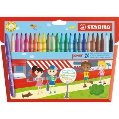 Feutre Stabilo Power 280 - 24 Couleurs Assorties - Publicité Feutre Stabilo Power 280 - 24 Couleurs Assorties - Publicité