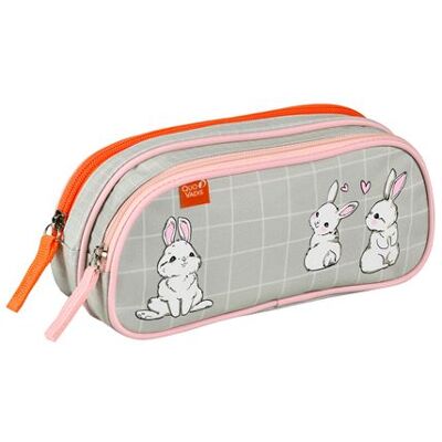 Fourre-tout 2 compartiments Quo Vadis Animascot Lapin Multicolore - Publicité Fourre-tout 2 compartiments Quo Vadis Animascot Lapin Multicolore - Publicité