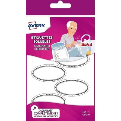 Sachet de 18 étiquettes solubles Avery Dennison Blanc - Publicité Sachet de 18 étiquettes solubles Avery Dennison Blanc - Publicité