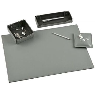 Kit Bureau Quo Vadis Satiny Gris Gris - Publicité Kit Bureau Quo Vadis Satiny Gris Gris - Publicité