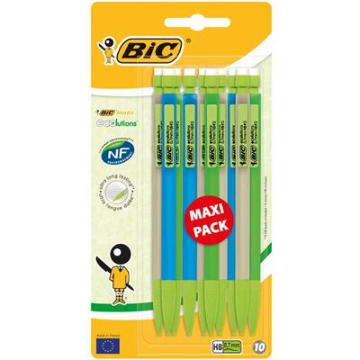 Lot de 10 porte-mines Bic Matic Ecolutions Noir - Publicité Lot de 10 porte-mines Bic Matic Ecolutions Noir - Publicité