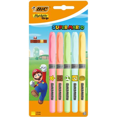 Pack de 5 marqueurs BIC Mario Kart Multicolore - Publicité Pack de 5 marqueurs BIC Mario Kart Multicolore - Publicité