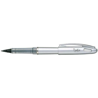Feutre plume Pentel Tradio Gris Alu - Publicité Feutre plume Pentel Tradio Gris Alu - Publicité