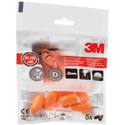 Set de 5 paires de bouchons d'oreilles 3M Jetables - Publicité Set de 5 paires de bouchons d'oreilles 3M Jetables - Publicité