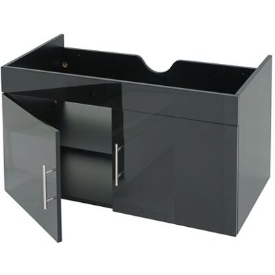 Non communiqué Meuble sous-lavabo MENDLER HWC-D16 brillant 90cm gris Noir - Publicité Non communiqué Meuble sous-lavabo MENDLER HWC-D16 brillant 90cm gris Noir - Publicité