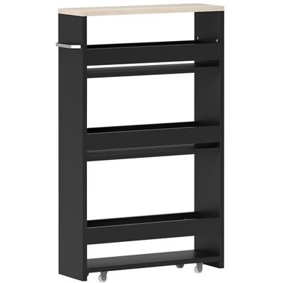 Non communiqué Meuble bas colonne rangement salle de bain à roulettes 3 niveaux dim. 48L x 15l x 80H cm MDF panneaux noir aspect chêne clair Noir - Publicité Non communiqué Meuble bas colonne rangement salle de bain à roulettes 3 niveaux dim. 48L x 15l x 80H cm MDF panneaux noir aspect chêne clair Noir - Publicité