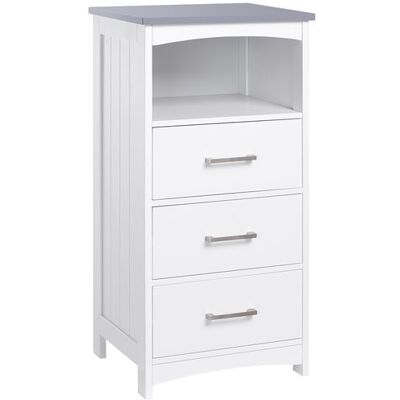 Non communiqué Meuble colonne salle de bain style contemporain - 3 tiroirs, niche - MDF blanc gris Blanc - Publicité Non communiqué Meuble colonne salle de bain style contemporain - 3 tiroirs, niche - MDF blanc gris Blanc - Publicité