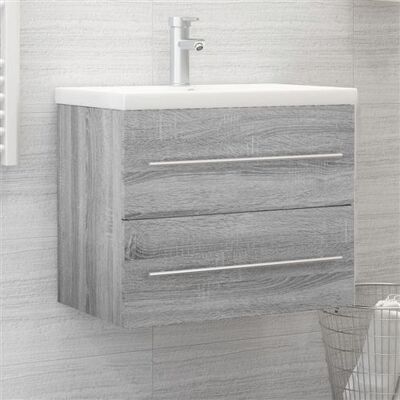 vidaXL Meuble sous-lavabo gris Sonoma - 60x38.5x48 cm - Publicité vidaXL Meuble sous-lavabo gris Sonoma - 60x38.5x48 cm - Publicité