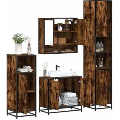 Non communiqué Ensemble meubles salle de bain 4 pcs chêne fumé bois ingénierie - Publicité Non communiqué Ensemble meubles salle de bain 4 pcs chêne fumé bois ingénierie - Publicité