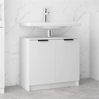 Armoire de salle de bain blanche vidaXL en bois stratifié - 64,5x33,5x59 cm - Publicité Armoire de salle de bain blanche vidaXL en bois stratifié - 64,5x33,5x59 cm - Publicité