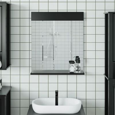 Miroir de salle de bain Maisonchic avec étagère - Noir - 60x12x70cm - Publicité Miroir de salle de bain Maisonchic avec étagère - Noir - 60x12x70cm - Publicité