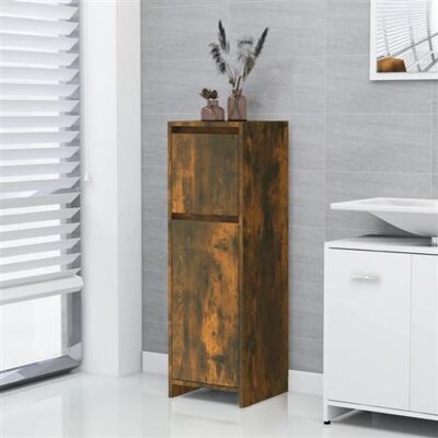 Meuble de salle de bain en chêne fumé vidaXL - Rangement - Bois stratifié - Publicité Meuble de salle de bain en chêne fumé vidaXL - Rangement - Bois stratifié - Publicité