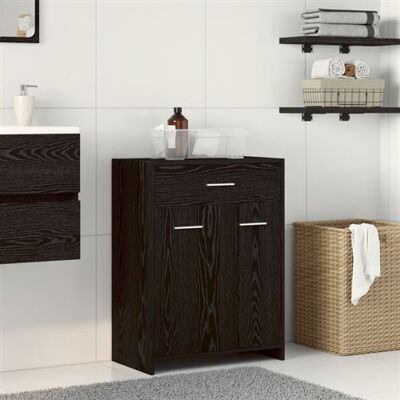 Armoire de bain en chêne noir VidaXl - 60x33x80 cm - Meuble de rangement pour salle de bain - Publicité Armoire de bain en chêne noir VidaXl - 60x33x80 cm - Meuble de rangement pour salle de bain - Publicité