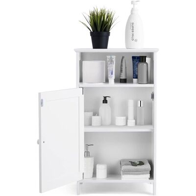 Non communiqué Giantex Meuble de Salle de Bain avec Porte et Étagère Réglable 45 x 30 x 84 CM, Blanc Blanc - Publicité Non communiqué Giantex Meuble de Salle de Bain avec Porte et Étagère Réglable 45 x 30 x 84 CM, Blanc Blanc - Publicité
