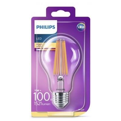 Philips Ampoule led e27 11w/100w - 1521lm - 2700k - blanc chaud blanc - Publicité Philips Ampoule led e27 11w/100w - 1521lm - 2700k - blanc chaud blanc - Publicité