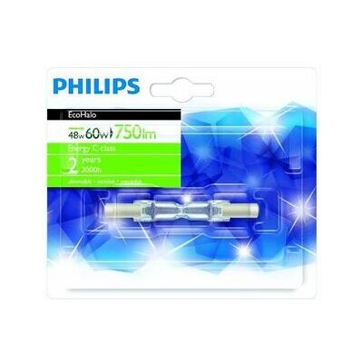 Philips 924587044220 ecohalo crayon r7s 78 mm 48 w 1bl/10 ampoules à economie d'énergie 230v Incolore - Publicité Philips 924587044220 ecohalo crayon r7s 78 mm 48 w 1bl/10 ampoules à economie d'énergie 230v Incolore - Publicité