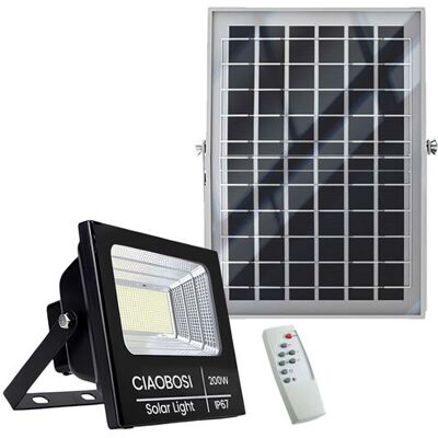 Non communiqué Projecteur solaire LED 200W IP67 - Panneau séparé - Télécommande - Noir transparent - Publicité Non communiqué Projecteur solaire LED 200W IP67 - Panneau séparé - Télécommande - Noir transparent - Publicité