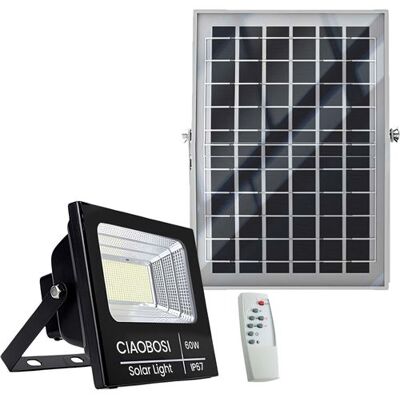 Non communiqué Projecteur Solaire LED 60W IP67 Panneau Séparé Télécommande Noir Transparent - Publicité Non communiqué Projecteur Solaire LED 60W IP67 Panneau Séparé Télécommande Noir Transparent - Publicité