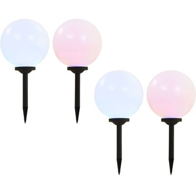 vidaXL Luminaires Solaires Extérieurs 4 pcs LED Sphériques 30 cm RGB - Éclairage solaire extérieur - Publicité vidaXL Luminaires Solaires Extérieurs 4 pcs LED Sphériques 30 cm RGB - Éclairage solaire extérieur - Publicité