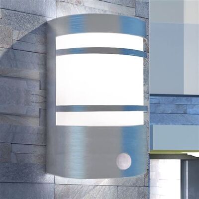 Applique murale extérieure avec capteur en acier inoxydable pour jardin et patio - Publicité Applique murale extérieure avec capteur en acier inoxydable pour jardin et patio - Publicité