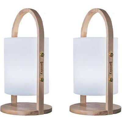 Non communiqué 2 Lanternes sans fil LED WOODY H37cm 22 - Publicité Non communiqué 2 Lanternes sans fil LED WOODY H37cm 22 - Publicité