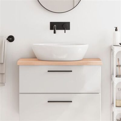 Plan de toilette de salle de bain en chêne massif vidaXL, 80x30x4 cm - Publicité Plan de toilette de salle de bain en chêne massif vidaXL, 80x30x4 cm - Publicité