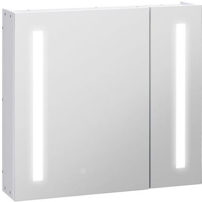 Non communiqué Armoire de toilette miroir lumineux LED 2 portes 3 niv. blanc Blanc - Publicité Non communiqué Armoire de toilette miroir lumineux LED 2 portes 3 niv. blanc Blanc - Publicité
