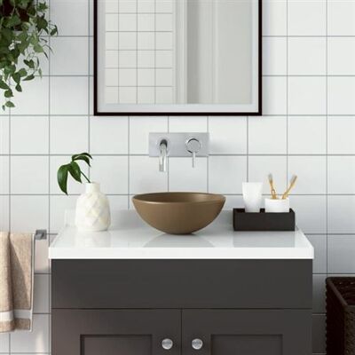 vidaXL Lavabo de Salle de Bain en Céramique Crème Rond - Lavabo de Salle de Bain - Publicité vidaXL Lavabo de Salle de Bain en Céramique Crème Rond - Lavabo de Salle de Bain - Publicité