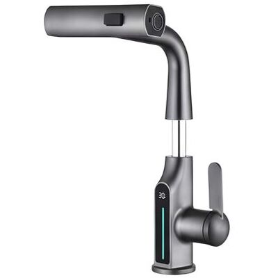 Non communiqué Robinet de Lavabo Extensible avec Affichage de Température LED Finition Métal Avizar Noir Noir - Publicité Non communiqué Robinet de Lavabo Extensible avec Affichage de Température LED Finition Métal Avizar Noir Noir - Publicité