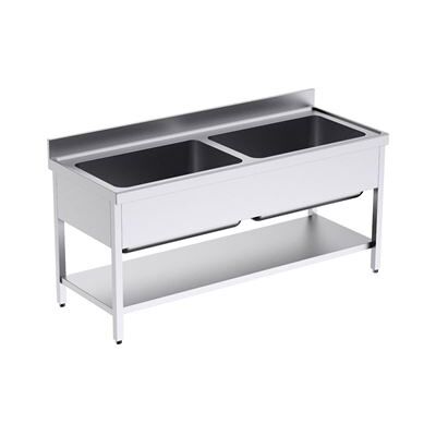 Non communiqué Plonge Inox avec Bâti et Etagère 2 Bacs Grande Capacité Gamme 700 - Distform inox - Publicité Non communiqué Plonge Inox avec Bâti et Etagère 2 Bacs Grande Capacité Gamme 700 - Distform inox - Publicité