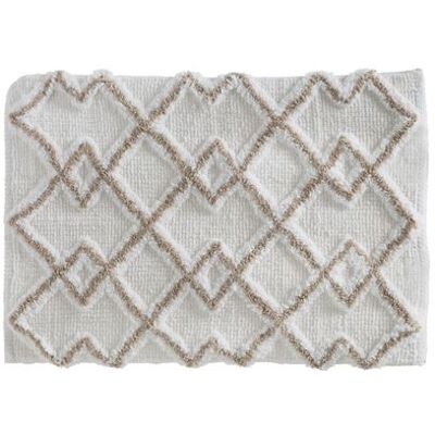Tapis de bain blanc taupe 50x75cm - 5five - Publicité Tapis de bain blanc taupe 50x75cm - 5five - Publicité