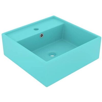 vidaXL Lavabo de luxe avec trop-plein carré mat Vert clair 41x41 cm Céramique - Lavabo de salle de bain - Publicité vidaXL Lavabo de luxe avec trop-plein carré mat Vert clair 41x41 cm Céramique - Lavabo de salle de bain - Publicité
