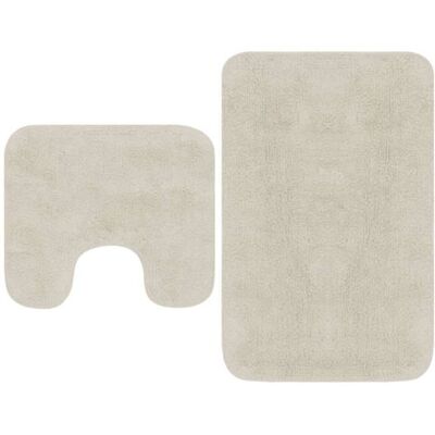 Ensemble de tapis de bain en tissu blanc vidaXL 2 pièces - Ensemble de tapis - Publicité Ensemble de tapis de bain en tissu blanc vidaXL 2 pièces - Ensemble de tapis - Publicité